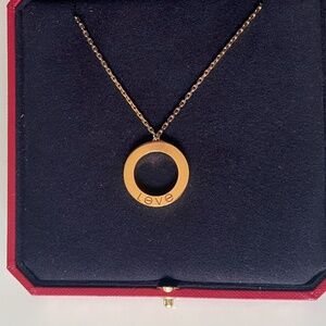 Cartier Love Necklace Rose Gold 3 Diamond